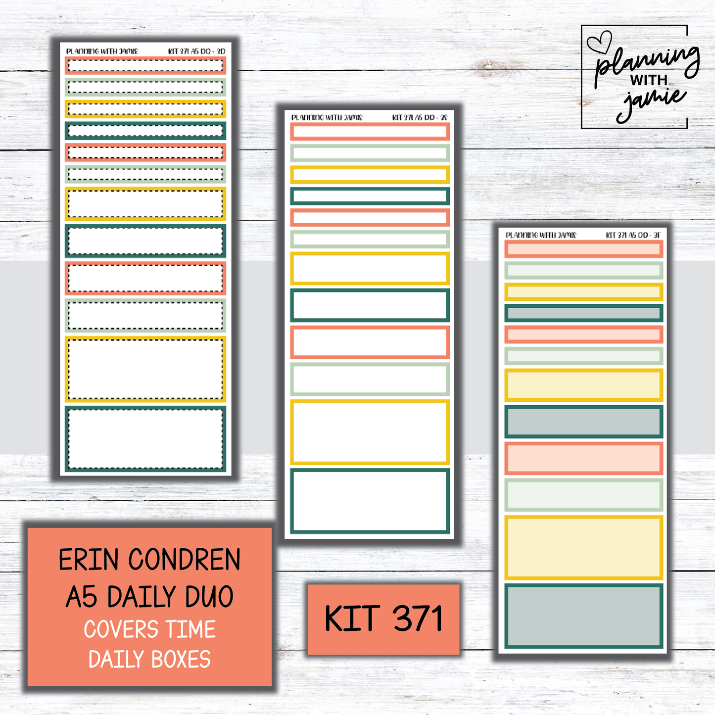 Kit 371 Erin Condren Daily Duo Sticker Kit