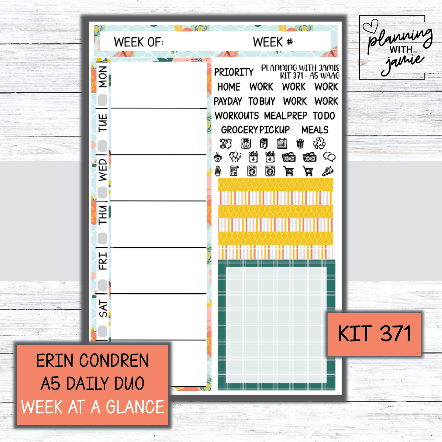 Kit 371 Week At A Glance Sticker