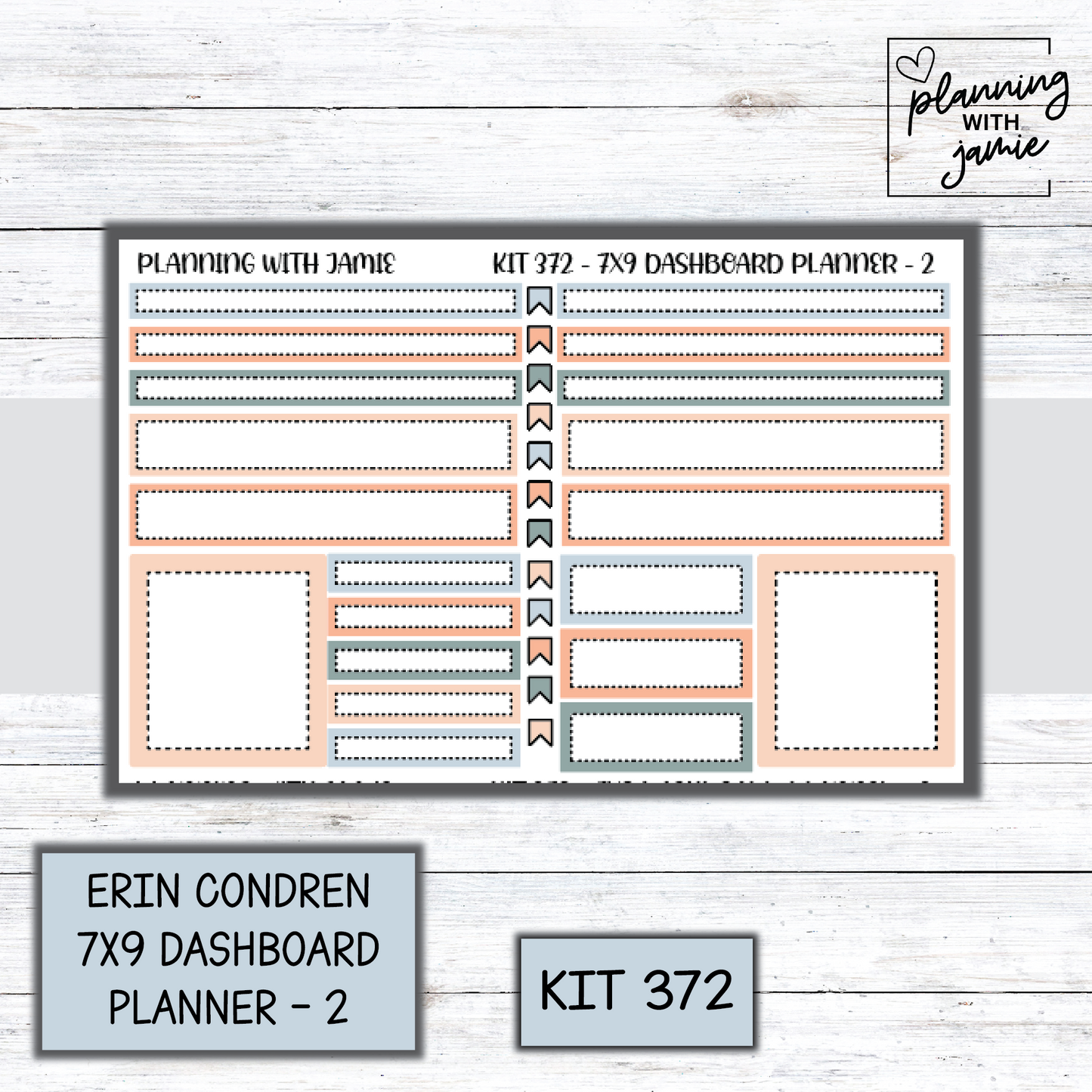 Kit 372 Erin Condren Dashboard Planner Sticker Kit