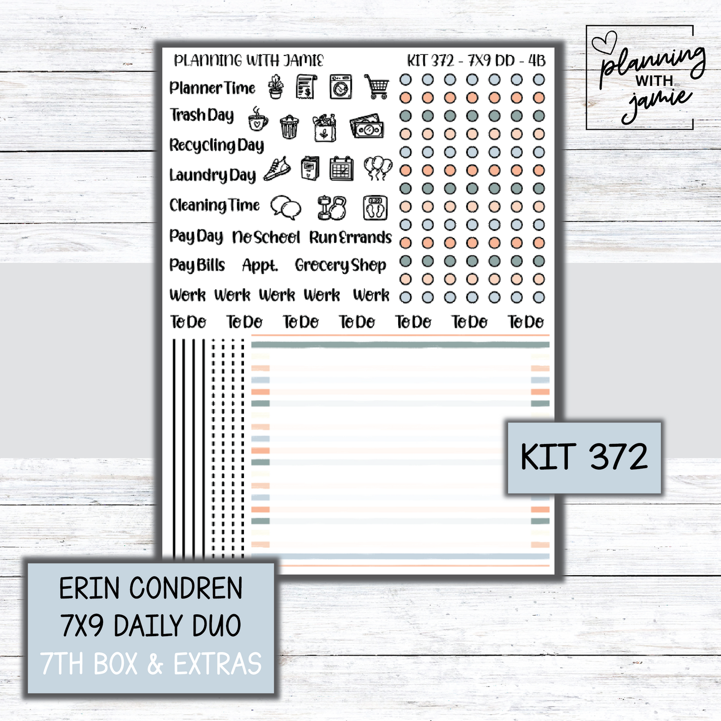 Kit 372 Erin Condren Daily Duo Sticker Kit