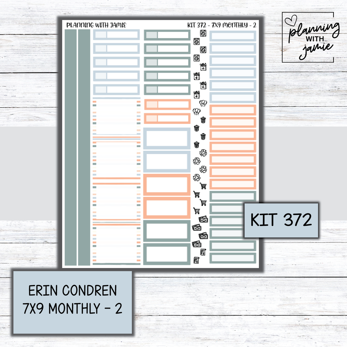 KIT 372 Erin Condren 7X9 Monthly Kit
