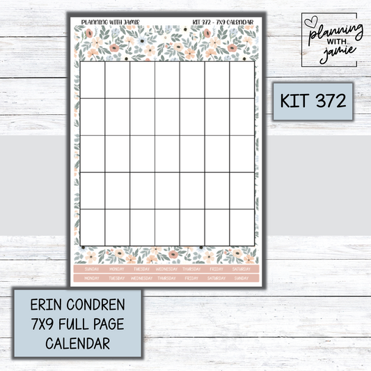 KIT 372 Erin Condren 7X9 Full Page Calendar