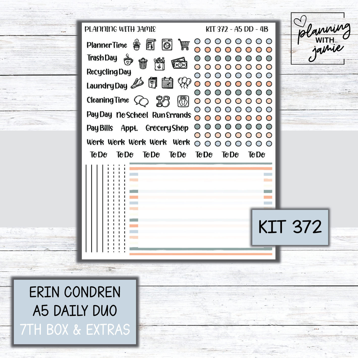 Kit 372 Erin Condren Daily Duo Sticker Kit