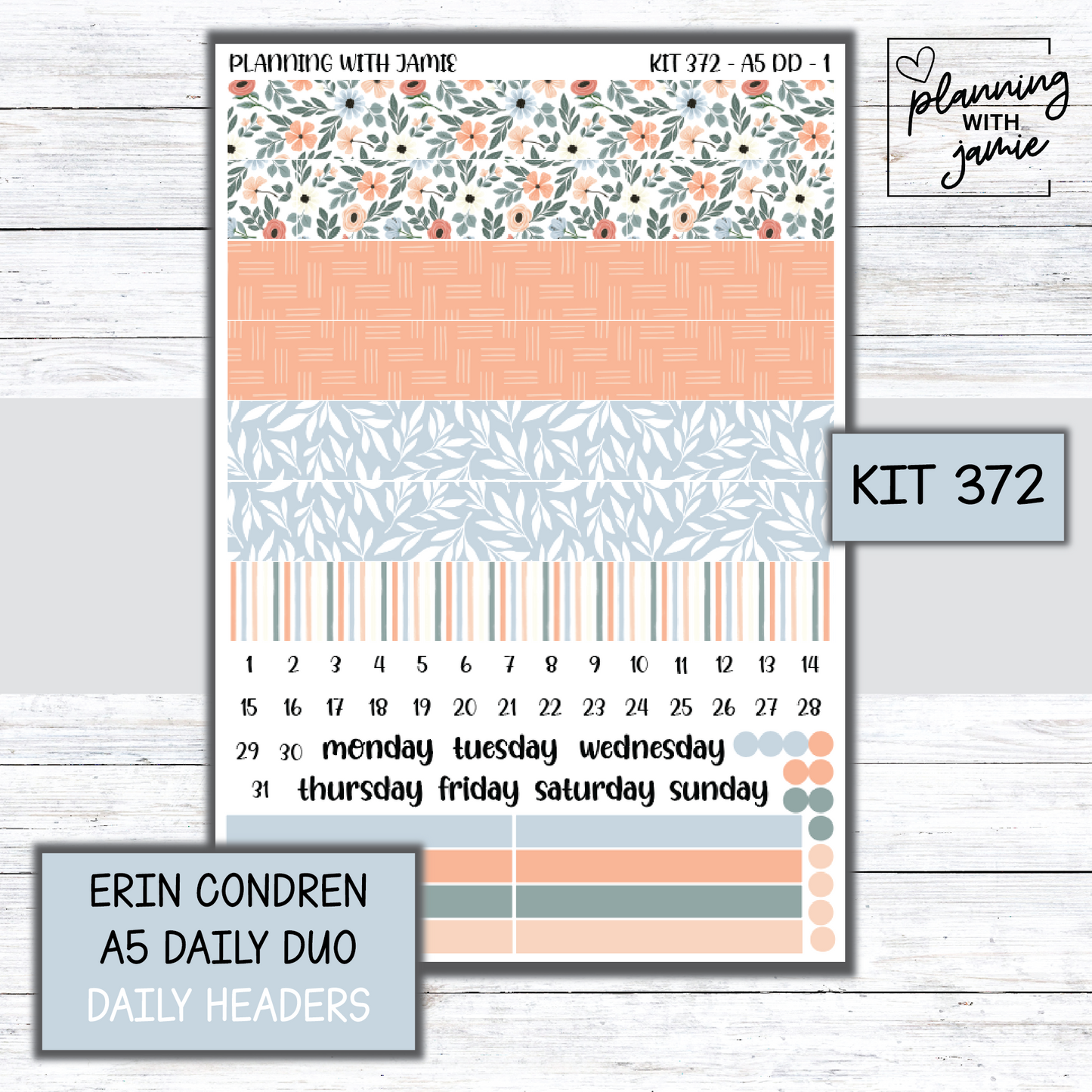 Kit 372 Erin Condren Daily Duo Sticker Kit