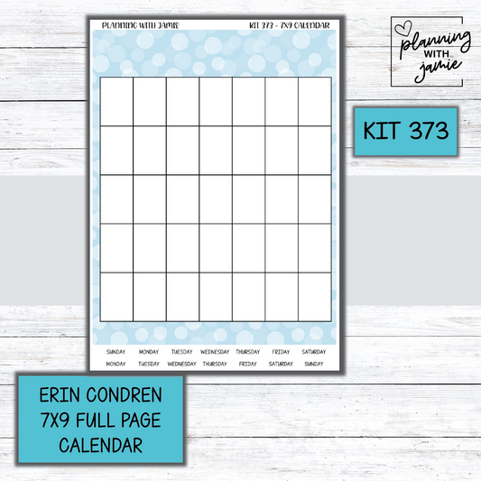KIT 373 Erin Condren 7X9 Full Page Calendar