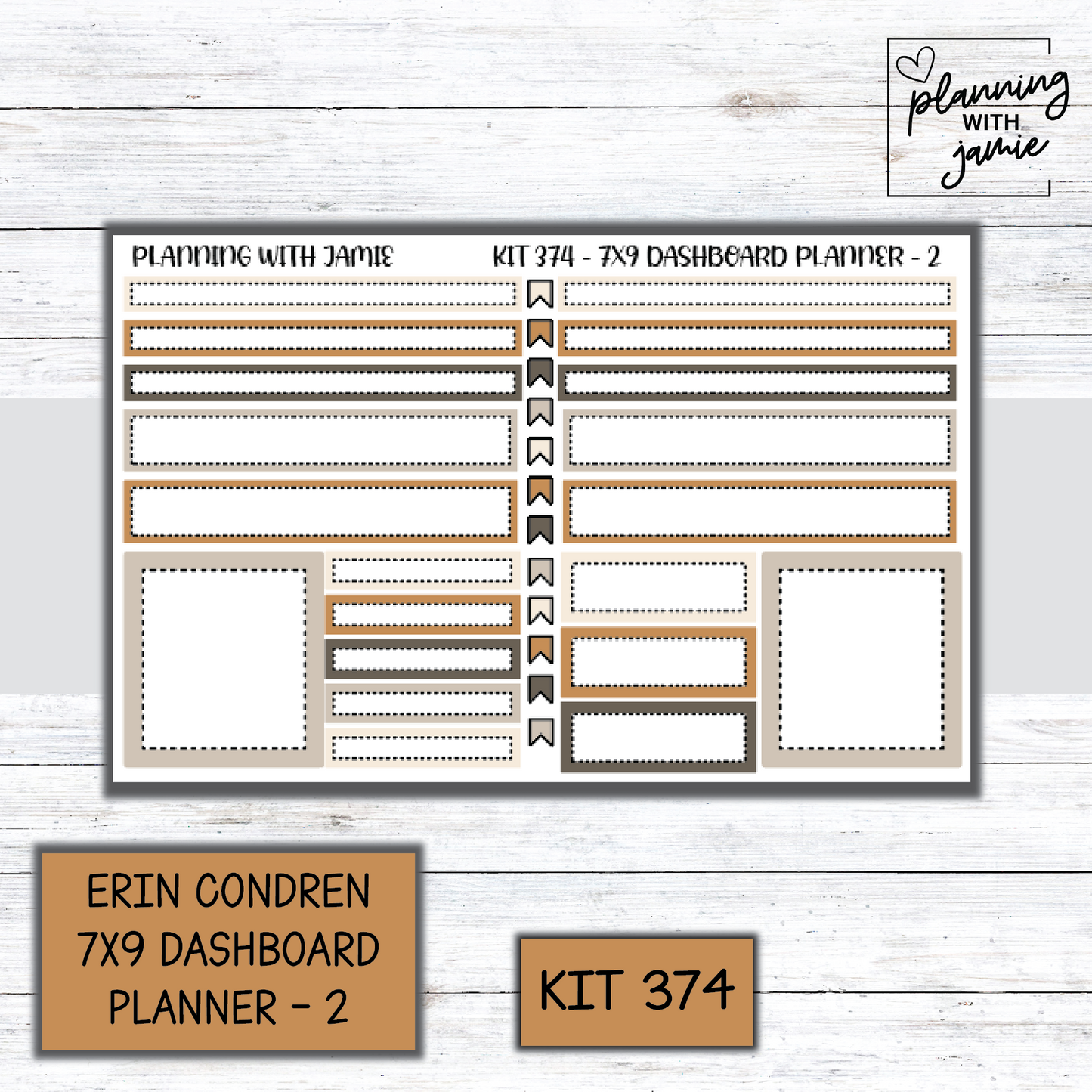 Kit 374 Erin Condren Dashboard Planner Sticker Kit