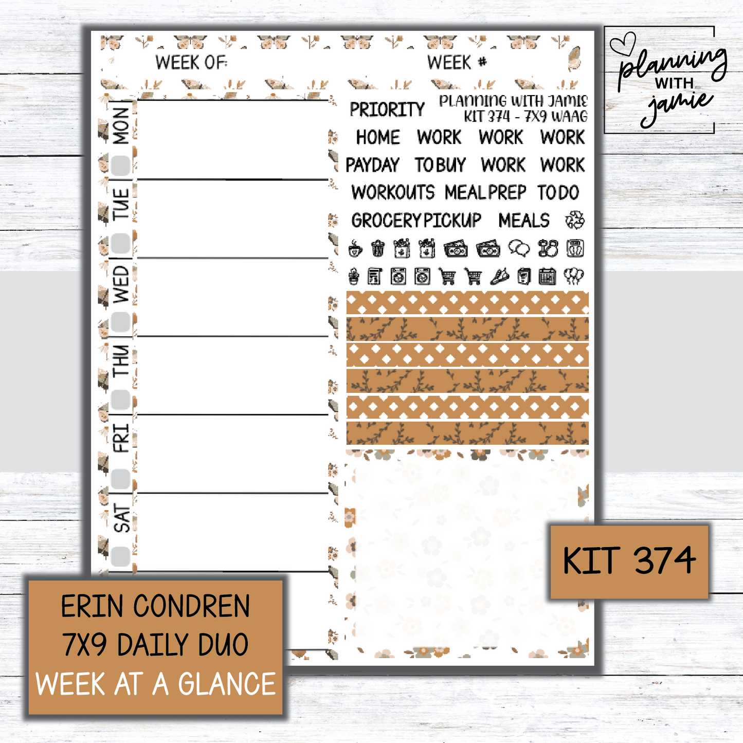 Kit 374 Week At A Glance Sticker
