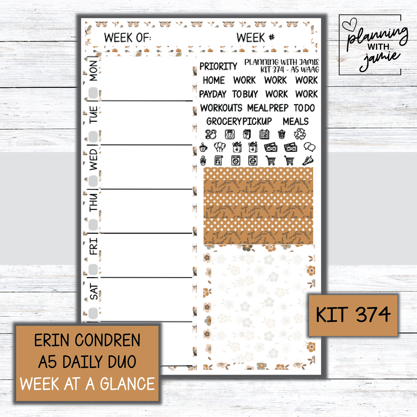 Kit 374 Week At A Glance Sticker