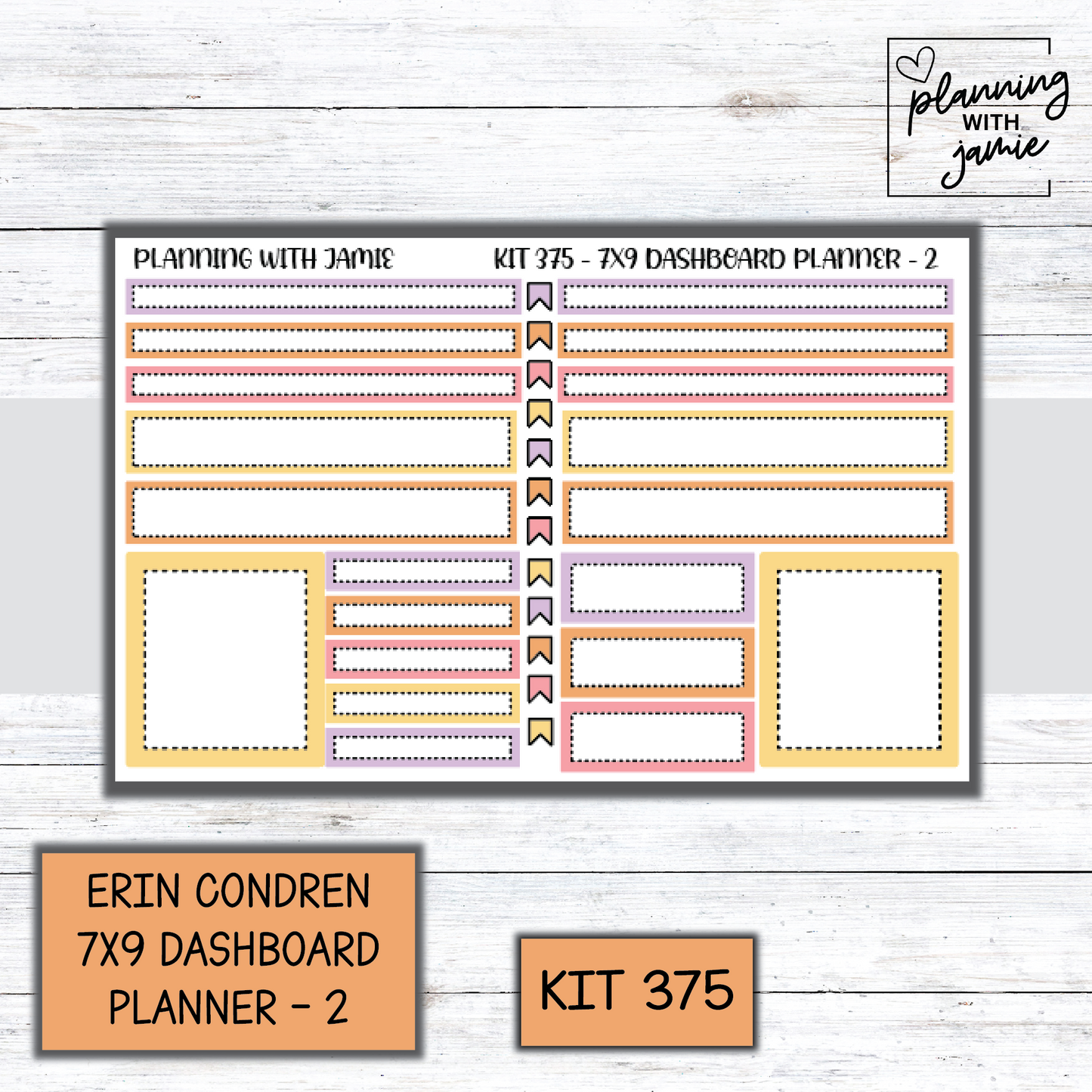 Kit 375 Erin Condren Dashboard Planner Sticker Kit