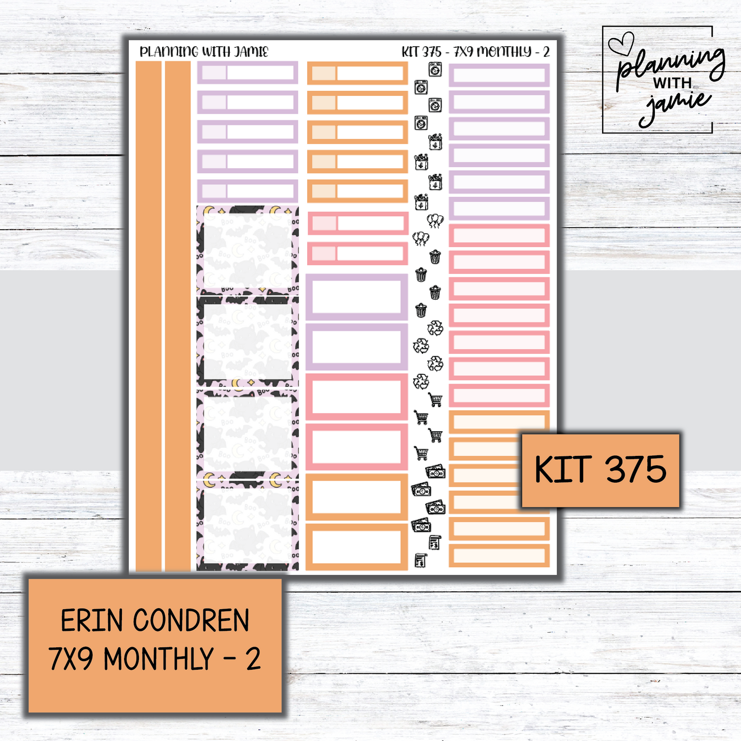 KIT 375 Erin Condren 7X9 Monthly Kit