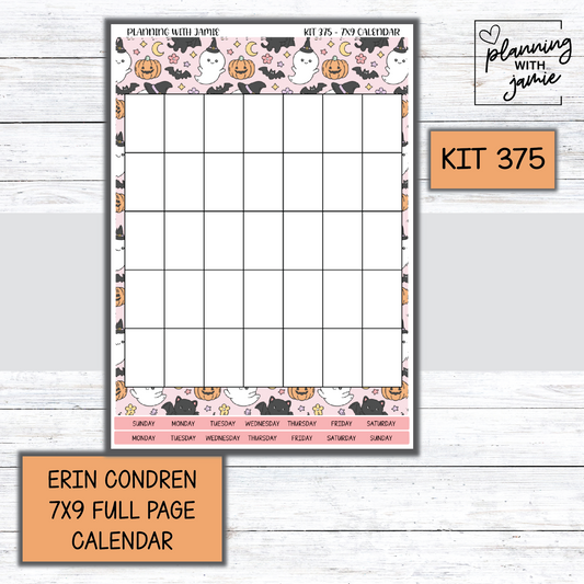 KIT 375 Erin Condren 7X9 Full Page Calendar
