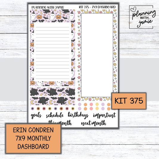 KIT 375 Erin Condren Dashboard Sticker Kit