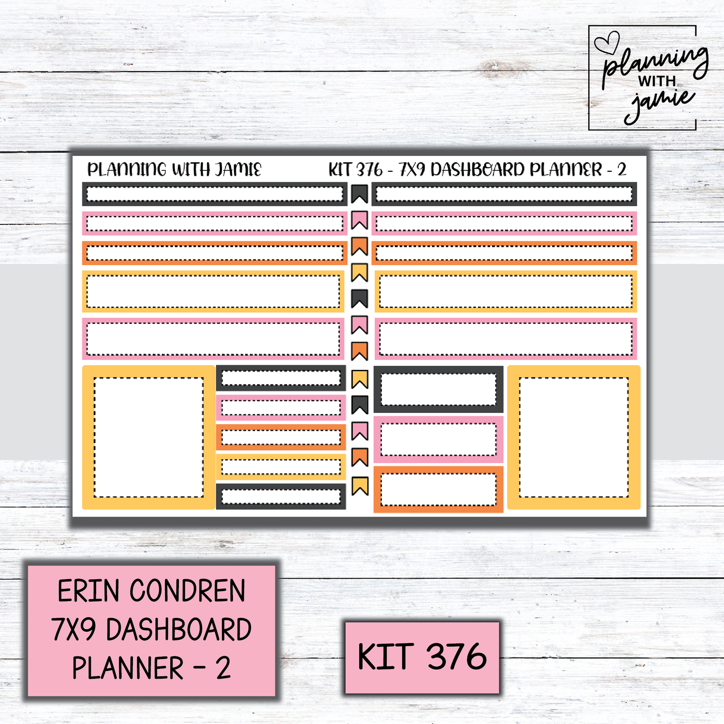 Kit 376 Erin Condren Dashboard Planner Sticker Kit