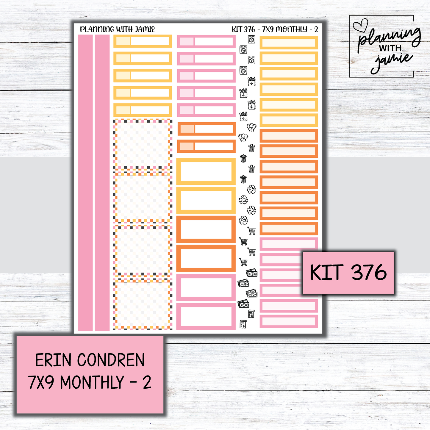 KIT 376 Erin Condren 7X9 Monthly Kit