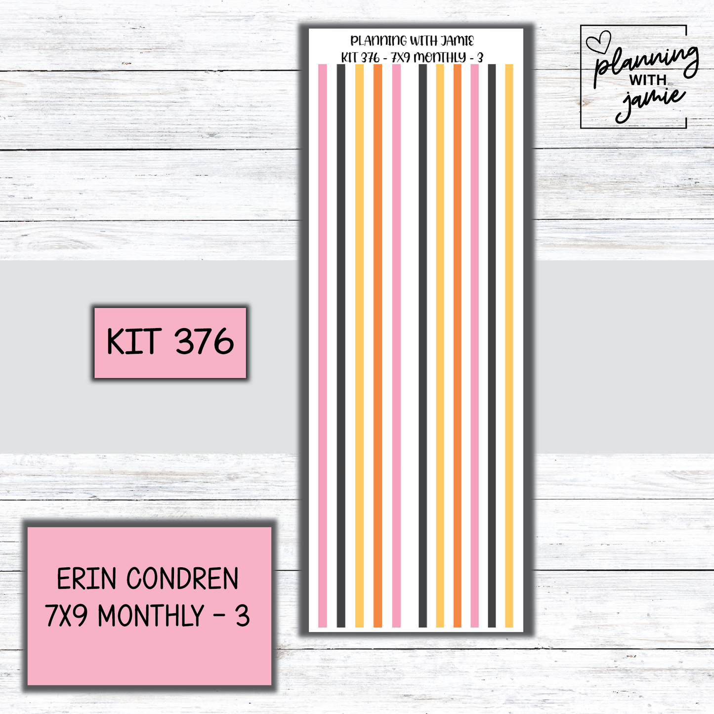 KIT 376 Erin Condren 7X9 Monthly Kit