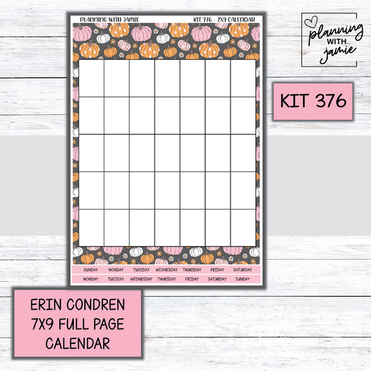 KIT 376 Erin Condren 7X9 Full Page Calendar