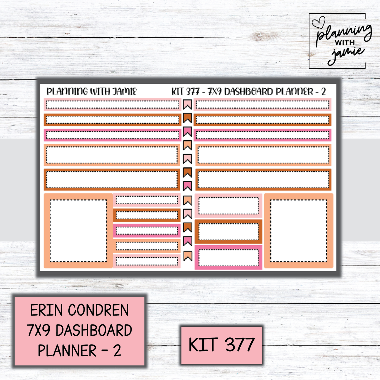 Kit 377 Erin Condren Dashboard Planner Sticker Kit