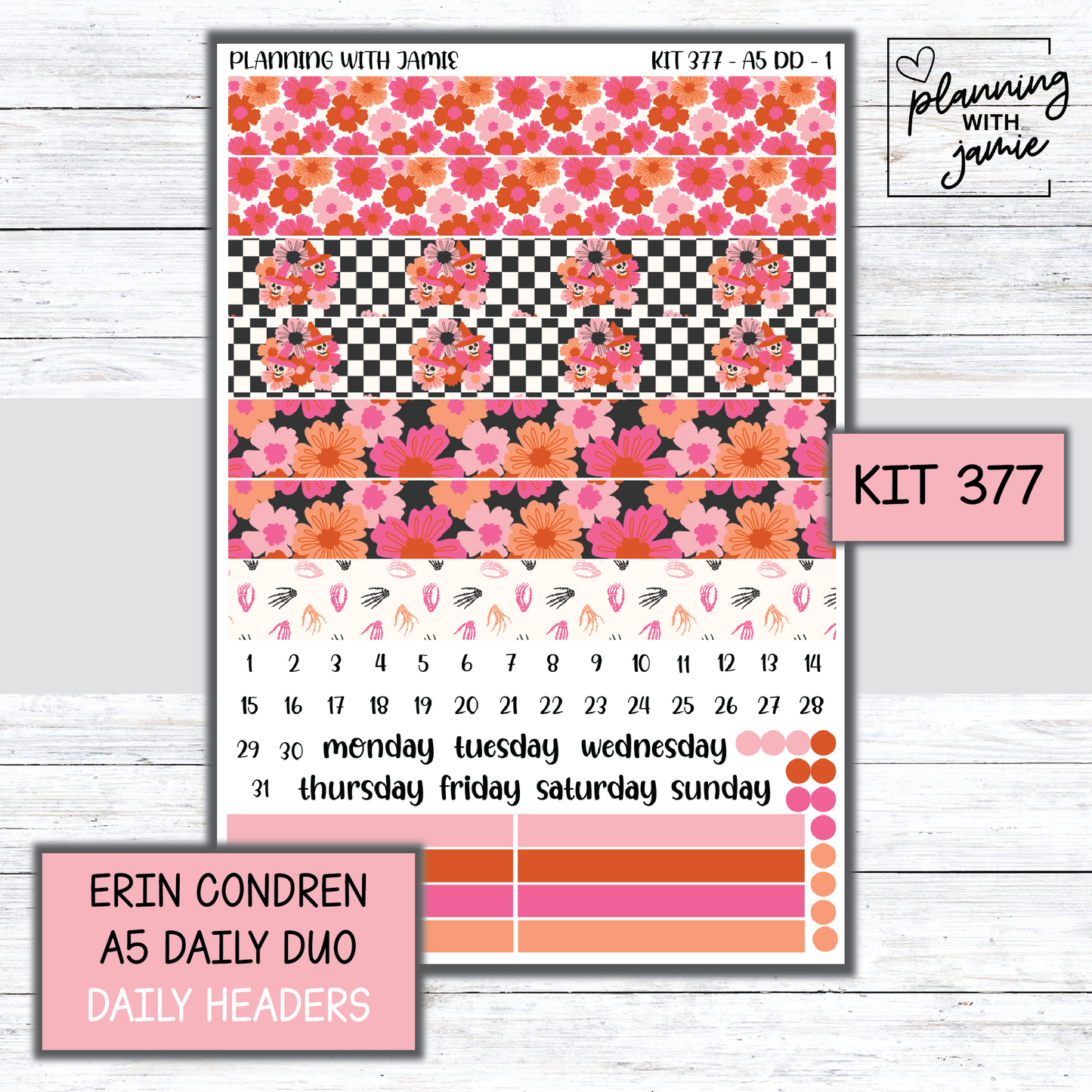 Kit 377 Erin Condren Daily Duo Sticker Kit