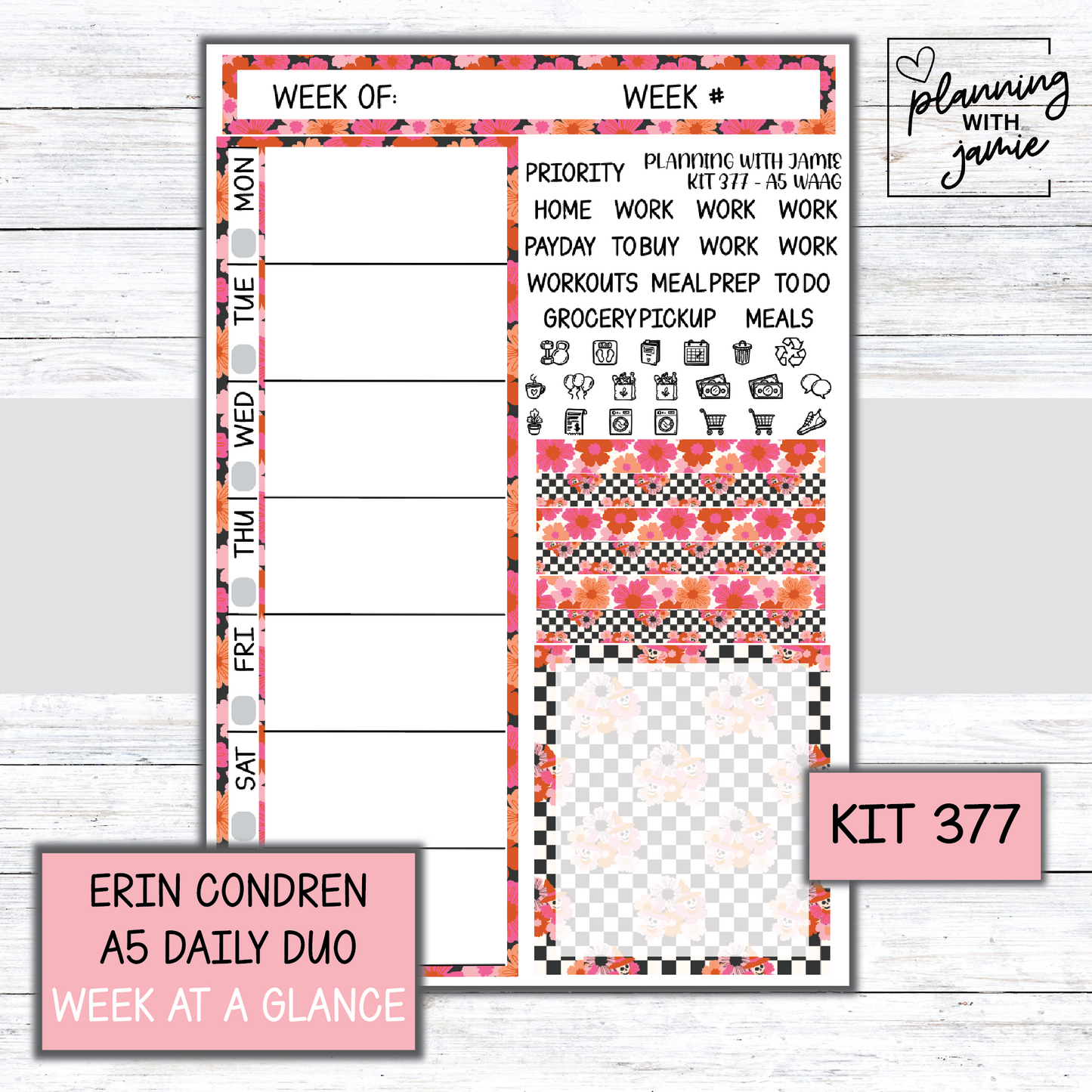 Kit 377 Week At A Glance Sticker