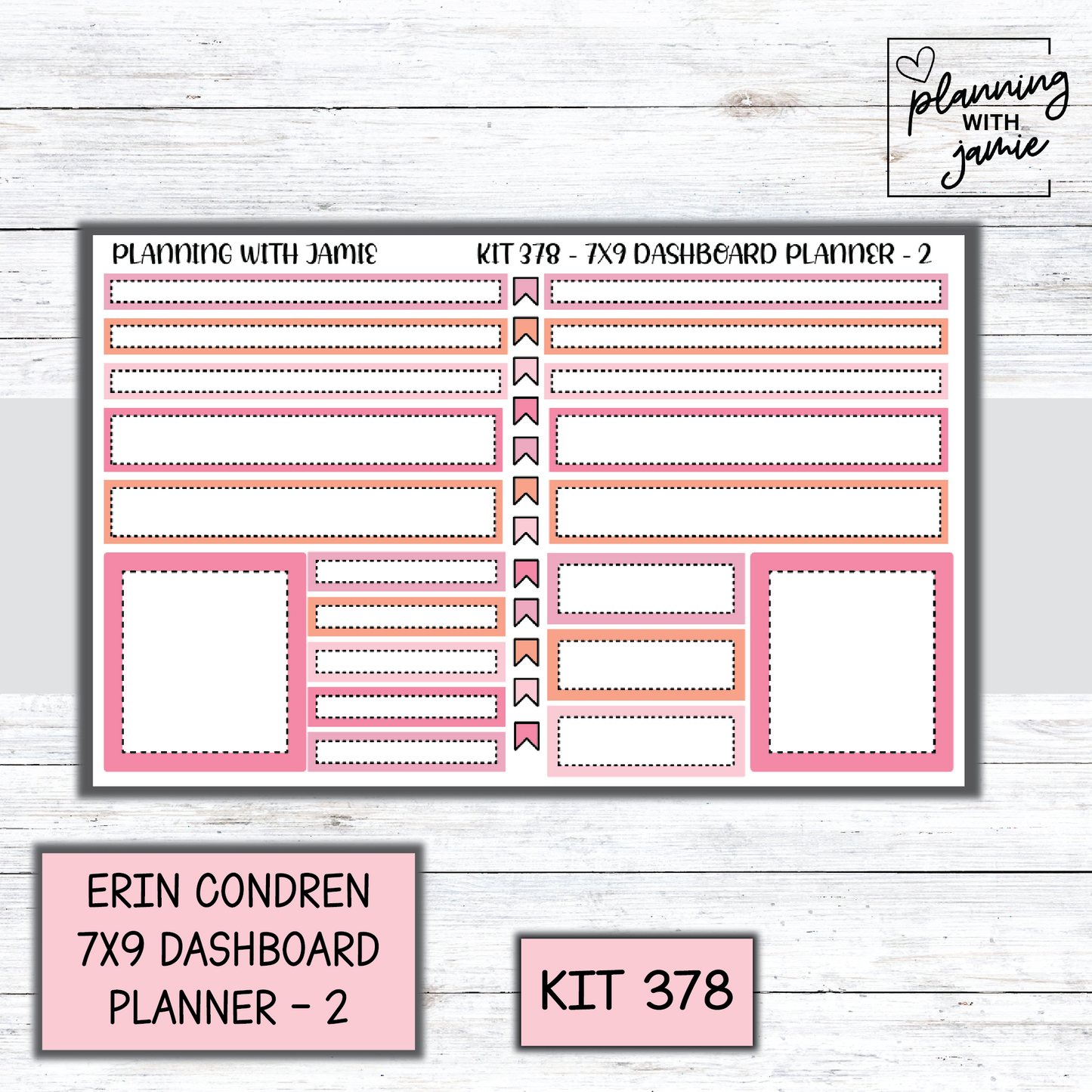 Kit 378 Erin Condren Dashboard Planner Sticker Kit