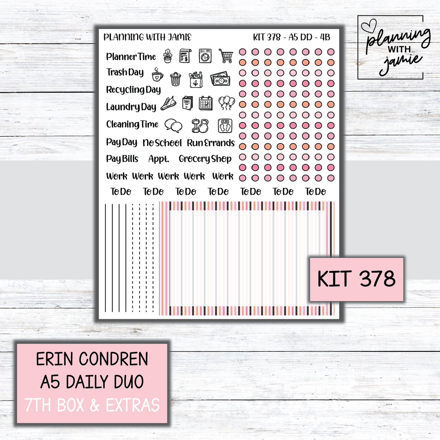 Kit 378 Erin Condren Daily Duo Sticker Kit