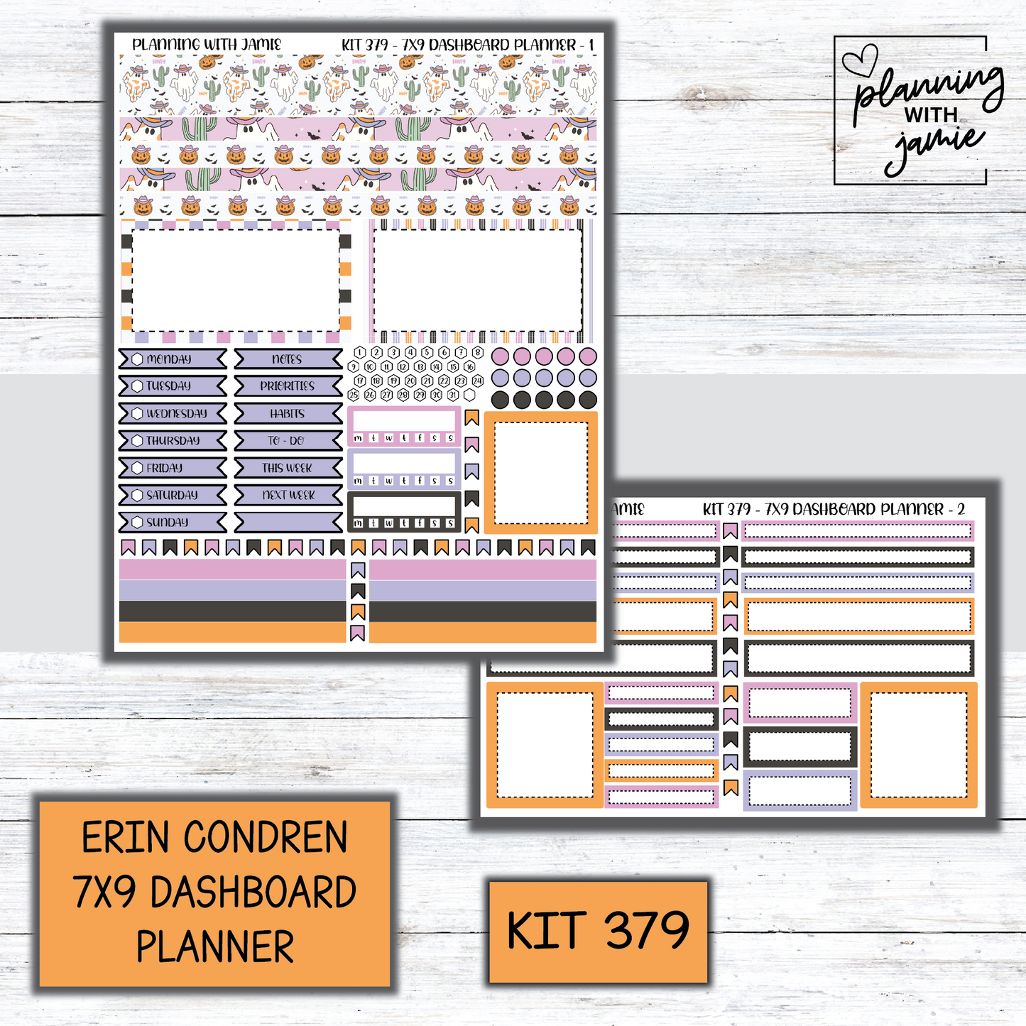 Kit 379 Erin Condren Dashboard Planner Sticker Kit