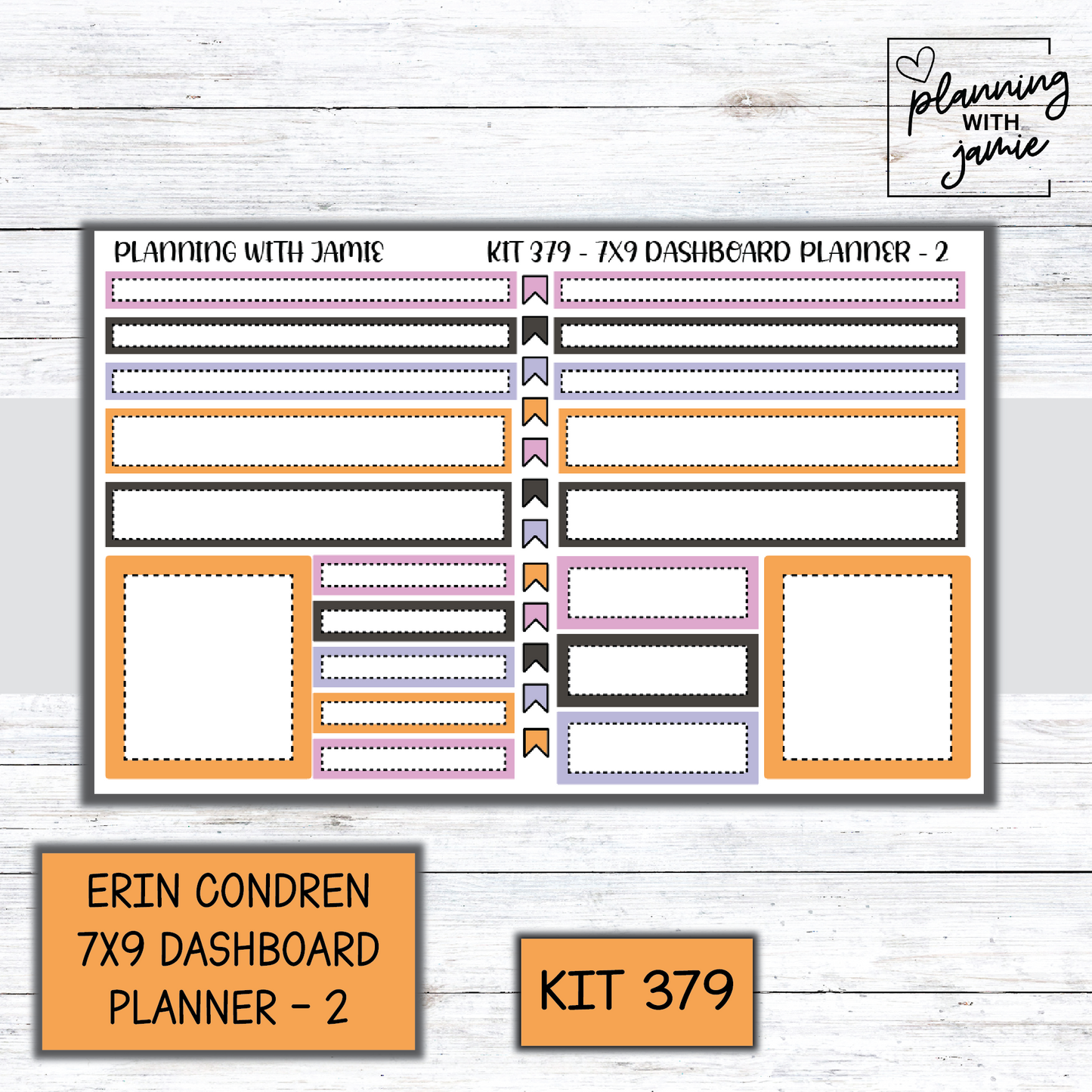 Kit 379 Erin Condren Dashboard Planner Sticker Kit