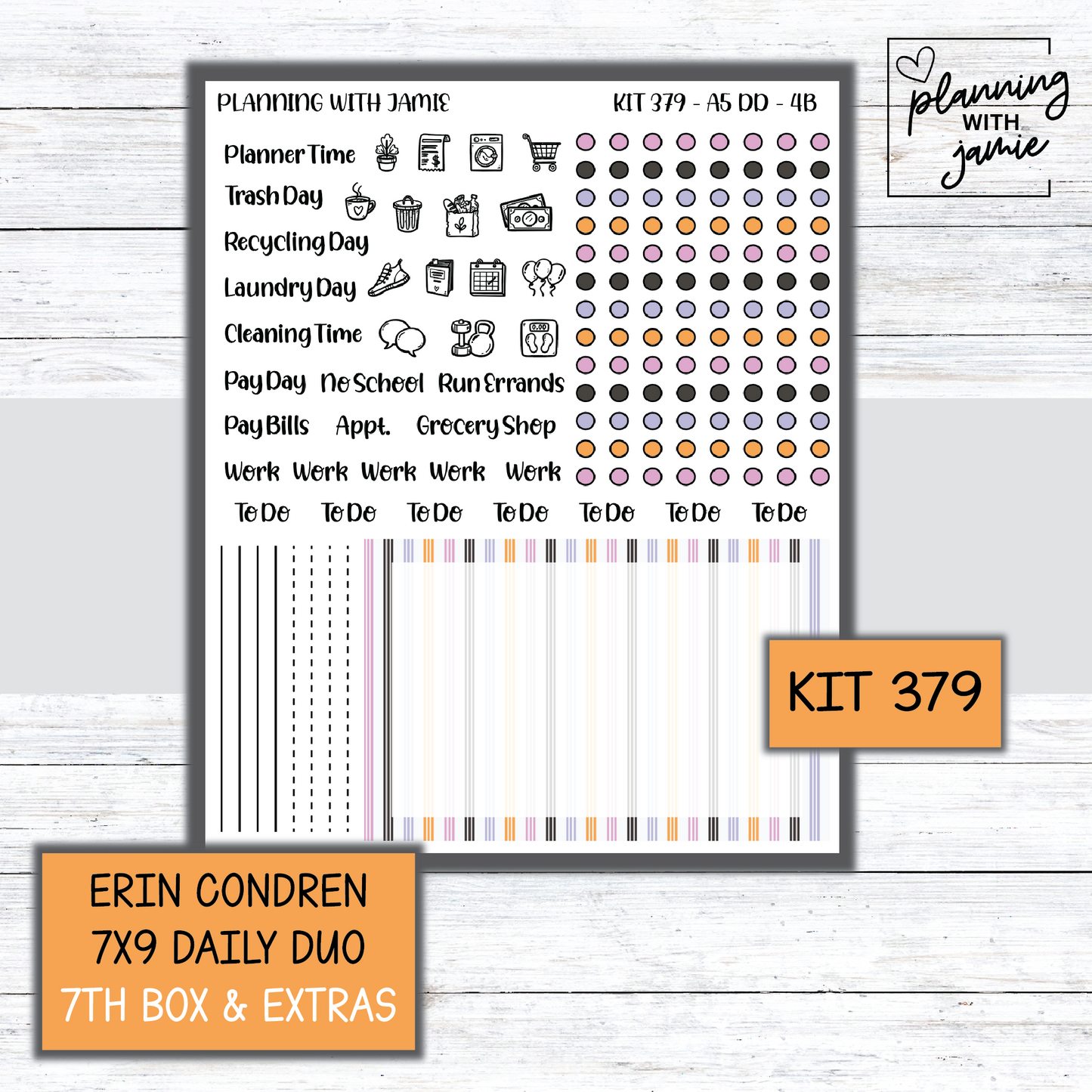 Kit 379 Erin Condren Daily Duo Sticker Kit