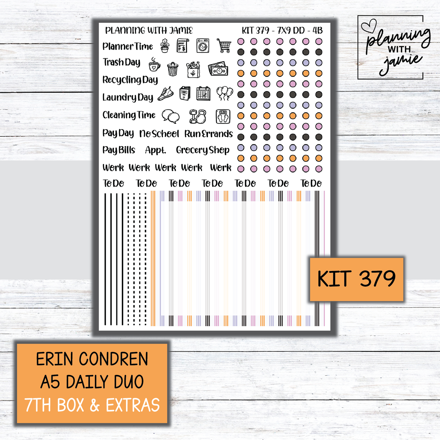 Kit 379 Erin Condren Daily Duo Sticker Kit