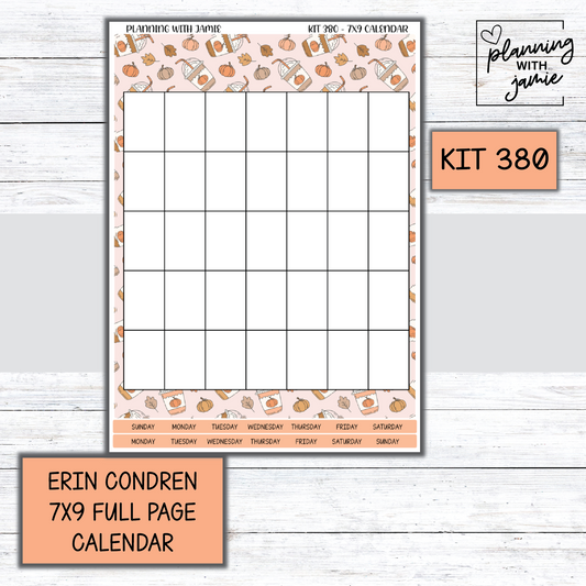 KIT 380 Erin Condren 7X9 Full Page Calendar