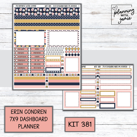 Kit 381 Erin Condren Dashboard Planner Sticker Kit