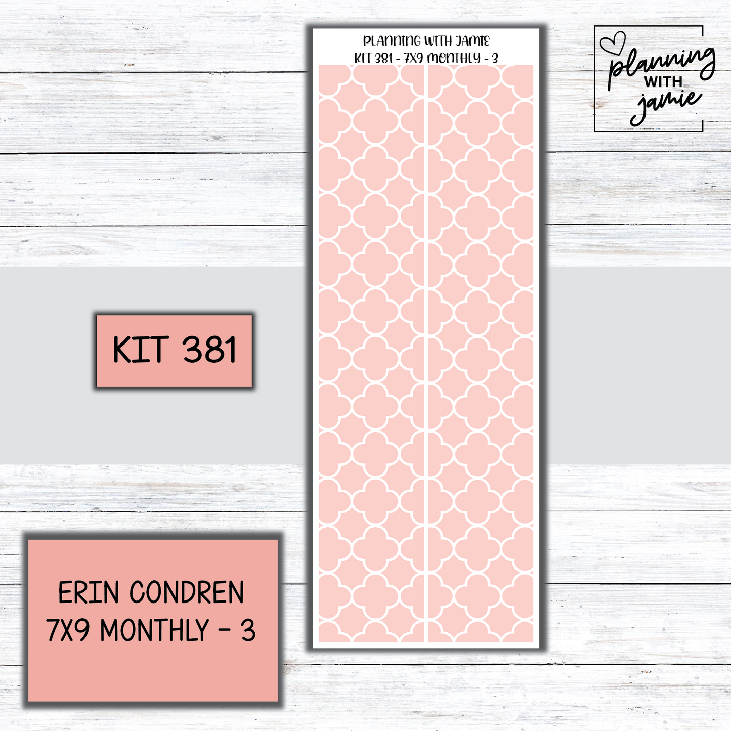 KIT 381 Erin Condren 7X9 OR A5 Monthly Kit