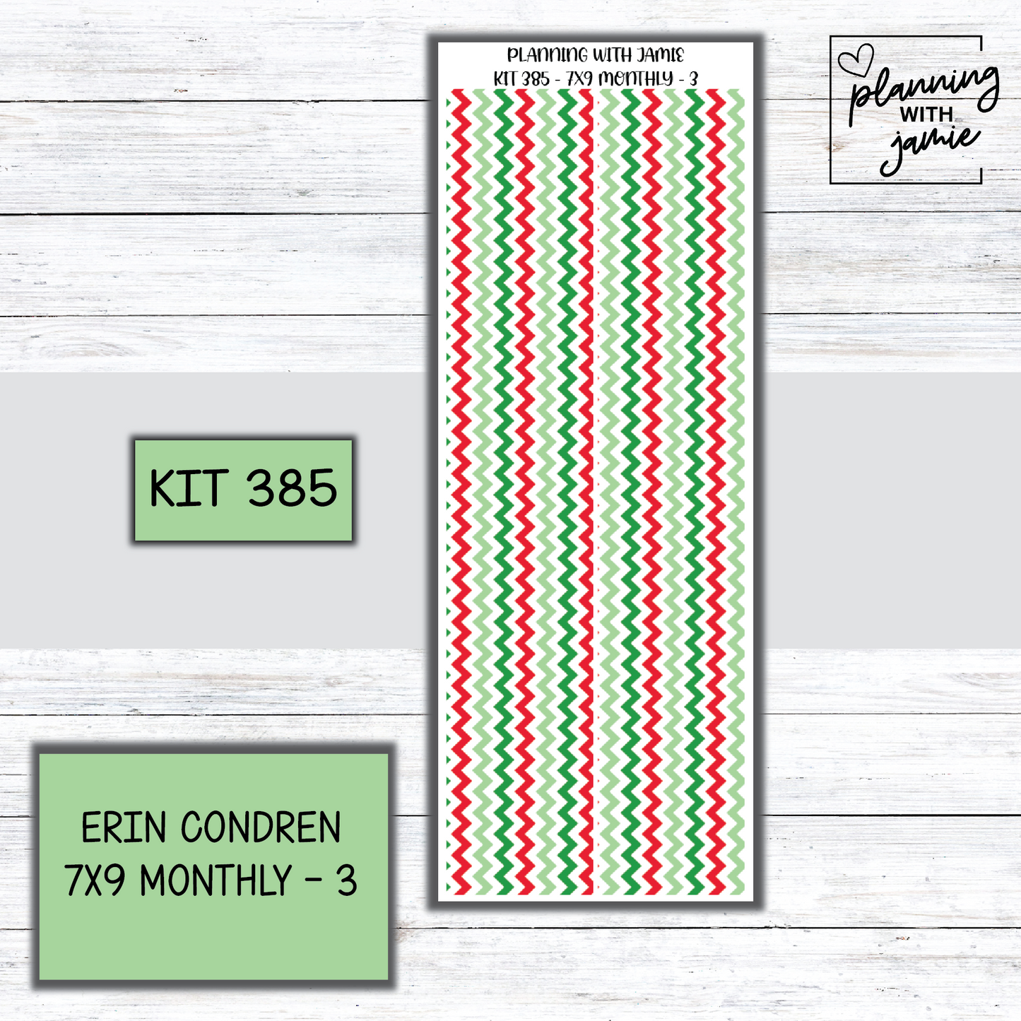 KIT 385 Erin Condren 7X9 OR A5 Monthly Kit