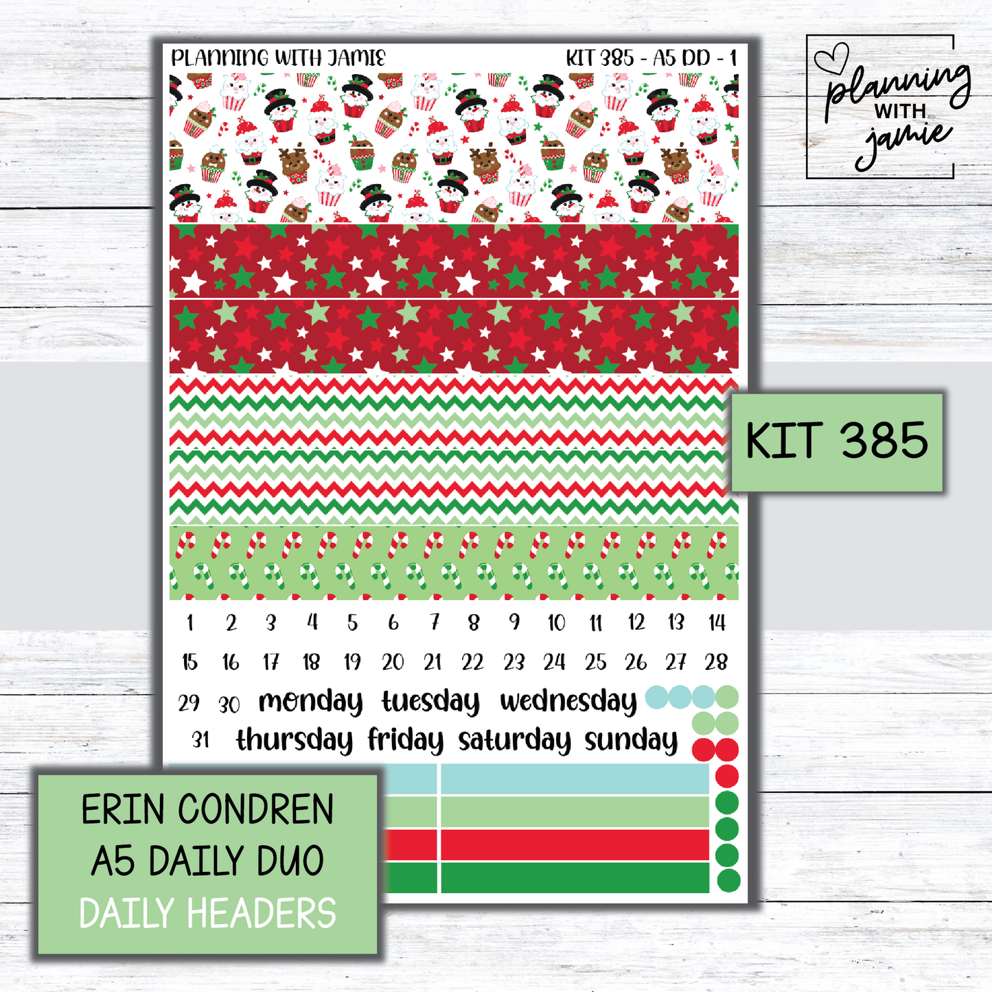 Kit 385 Erin Condren Daily Duo Sticker Kit