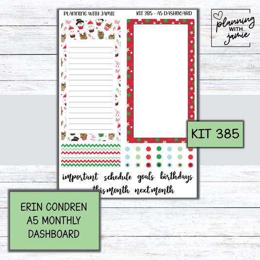 KIT 385 A5 Erin Condren Monthly Dashboard Sticker Kit