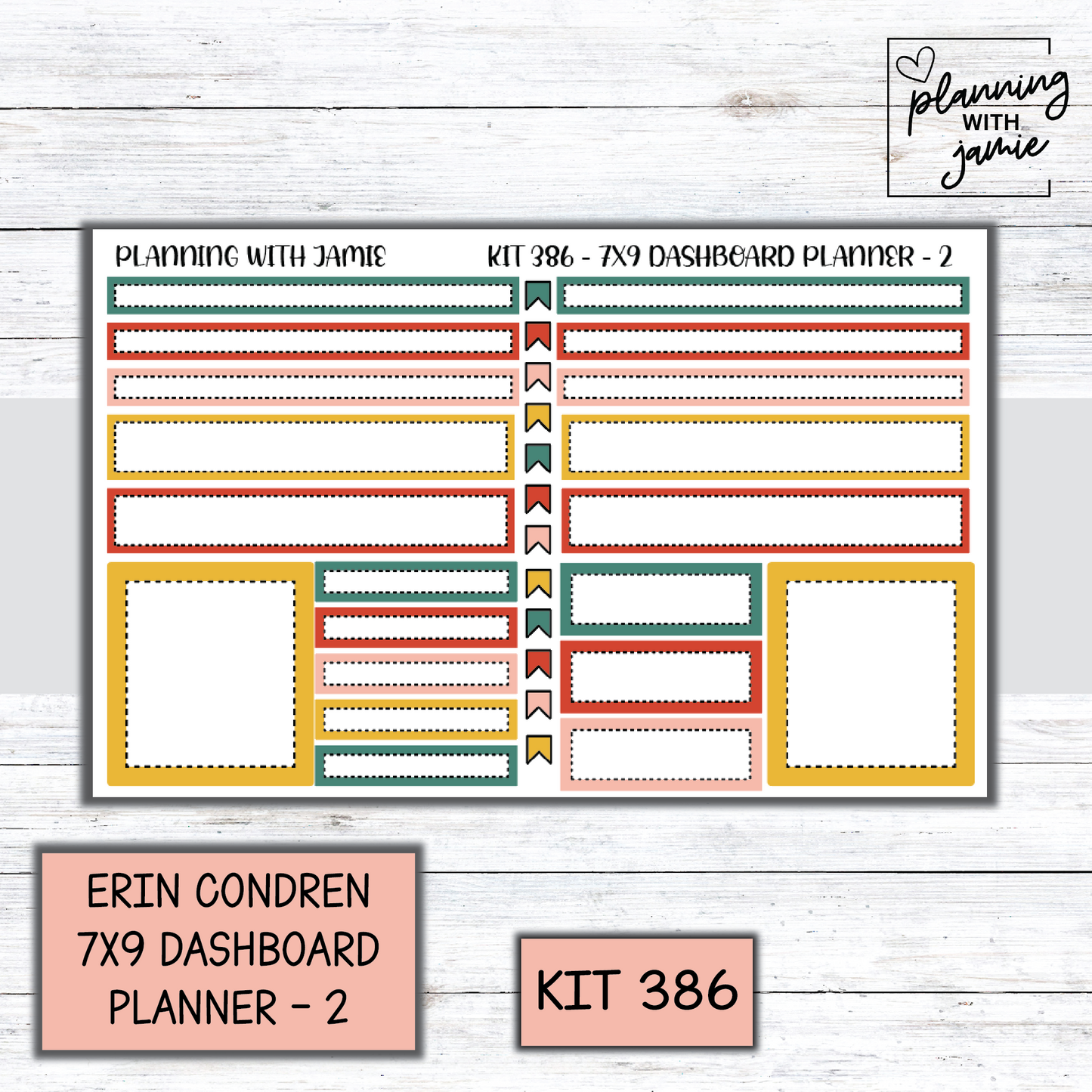 Kit 386 Erin Condren Dashboard Planner Sticker Kit