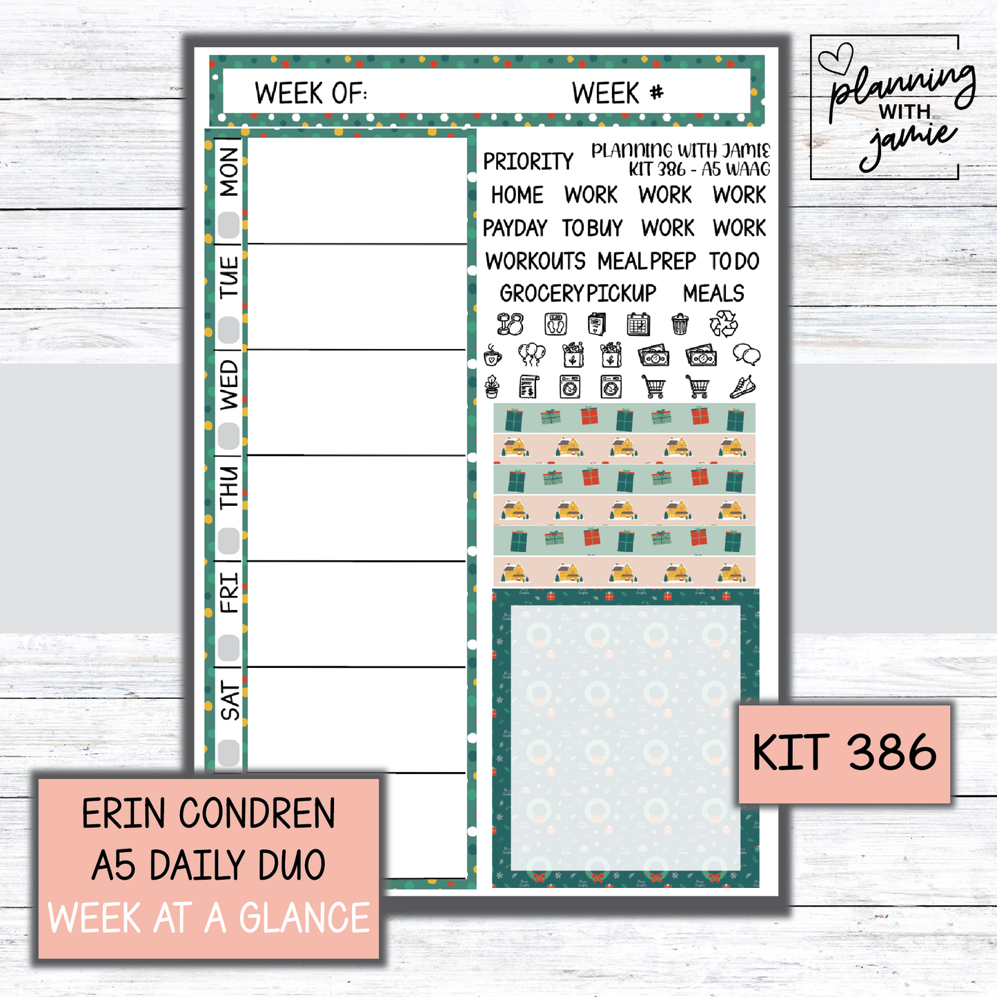 Kit 386 Week At A Glance Sticker