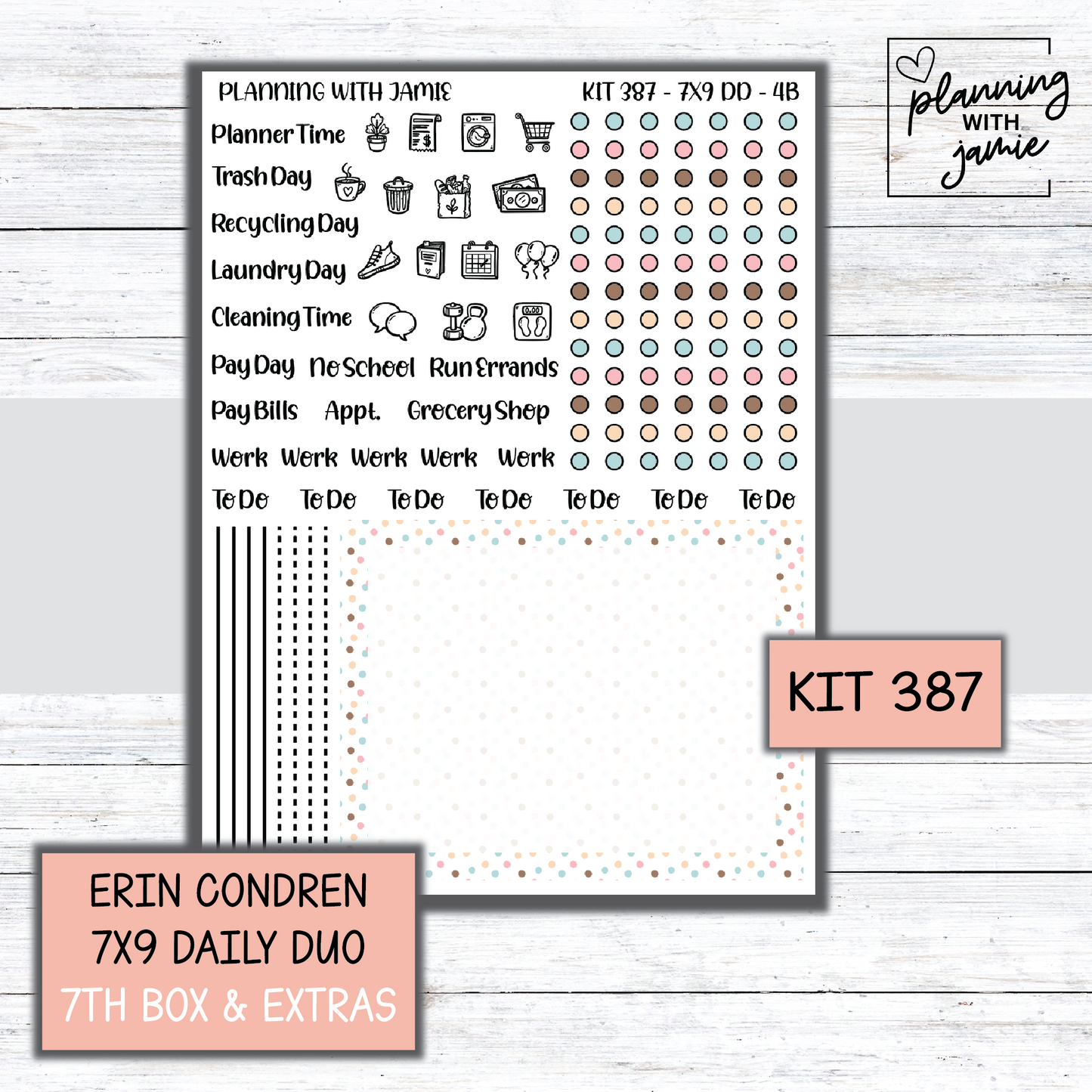 Kit 387 Erin Condren Daily Duo Sticker Kit