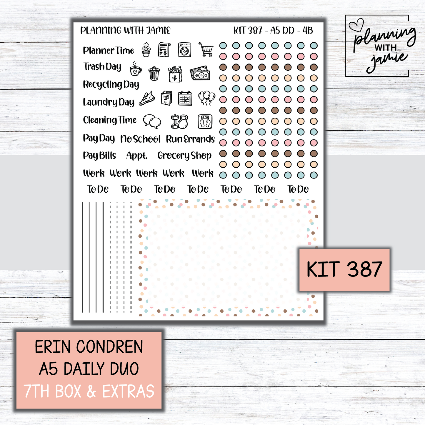 Kit 387 Erin Condren Daily Duo Sticker Kit
