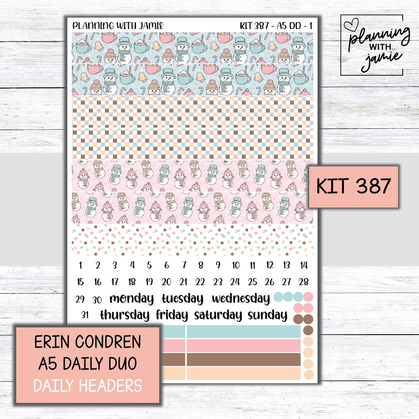 Kit 387 Erin Condren Daily Duo Sticker Kit