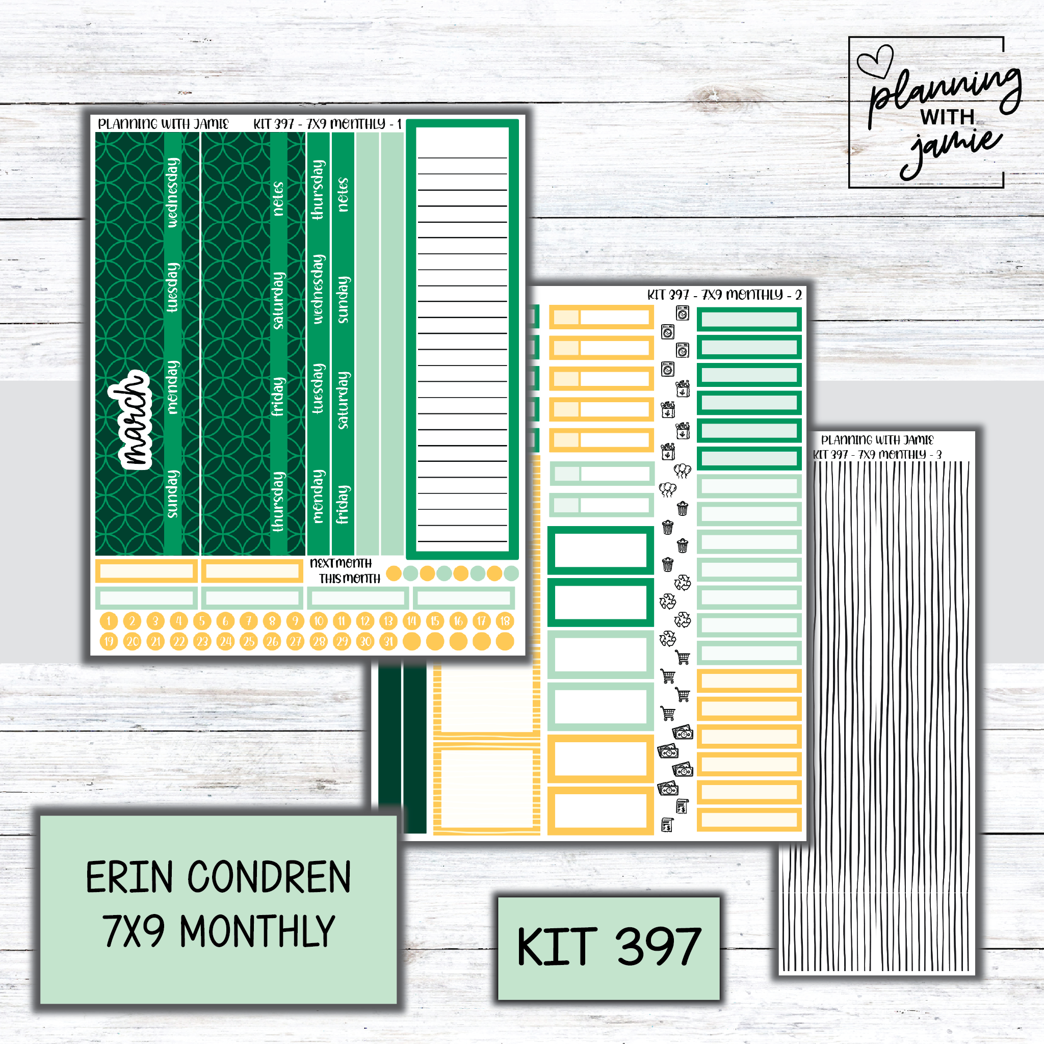 KIT 397 Erin Condren 7X9 OR A5 Monthly Kit – Planning With Jamie