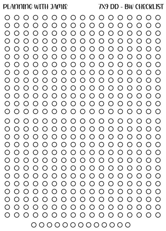 7X9 DAILY DUO CHECKLIST - B/W