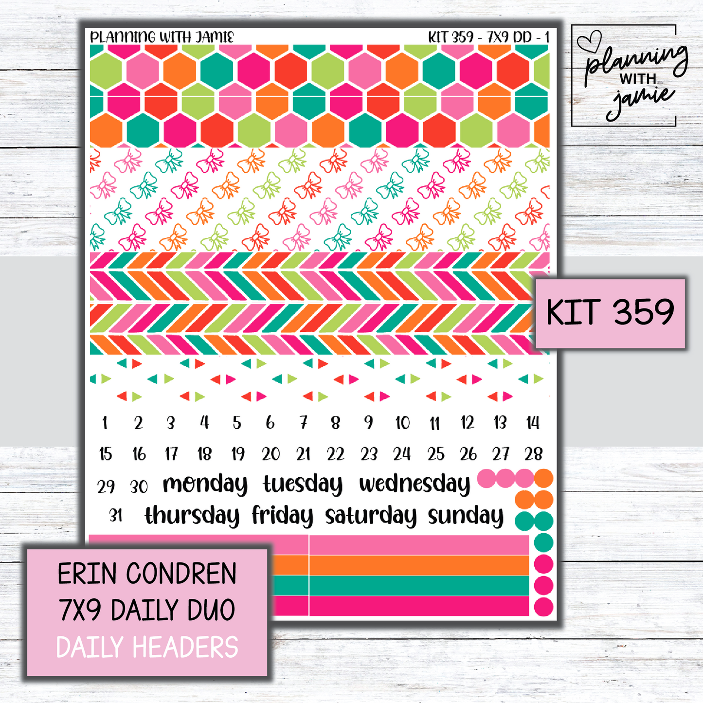 Kit 359 Erin Condren Daily Duo Sticker Kit