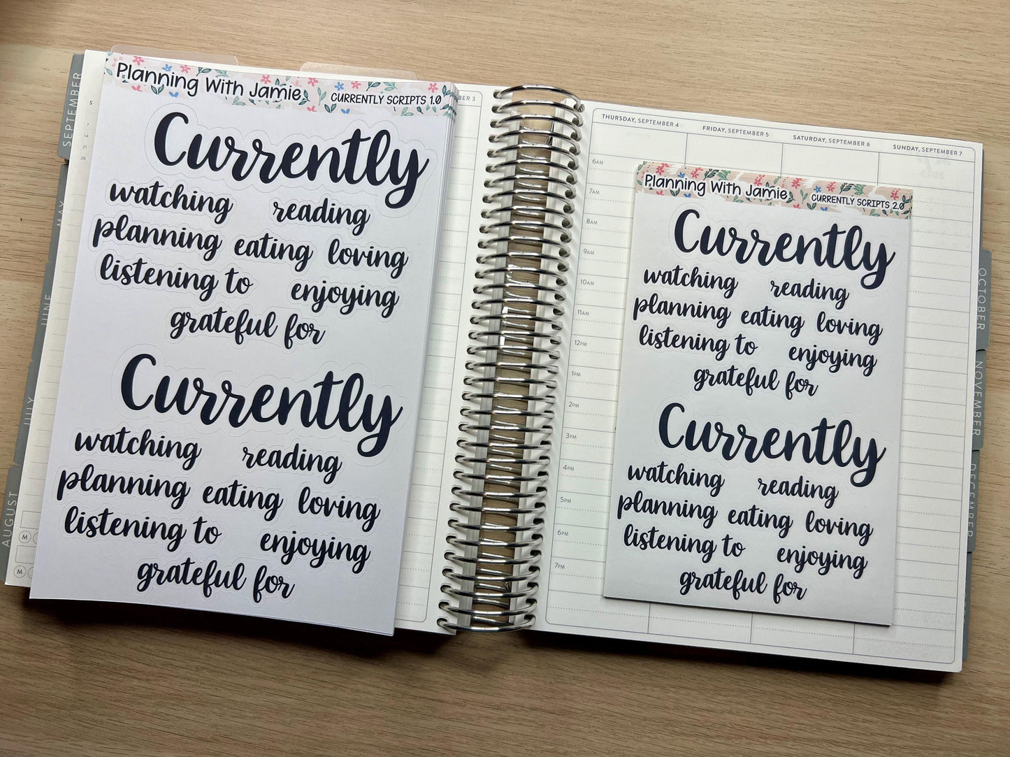 Currently Stickers, Currently Planner Stickers, Currently Prompts, Currently Scripts, Monthly Favorite Stickers