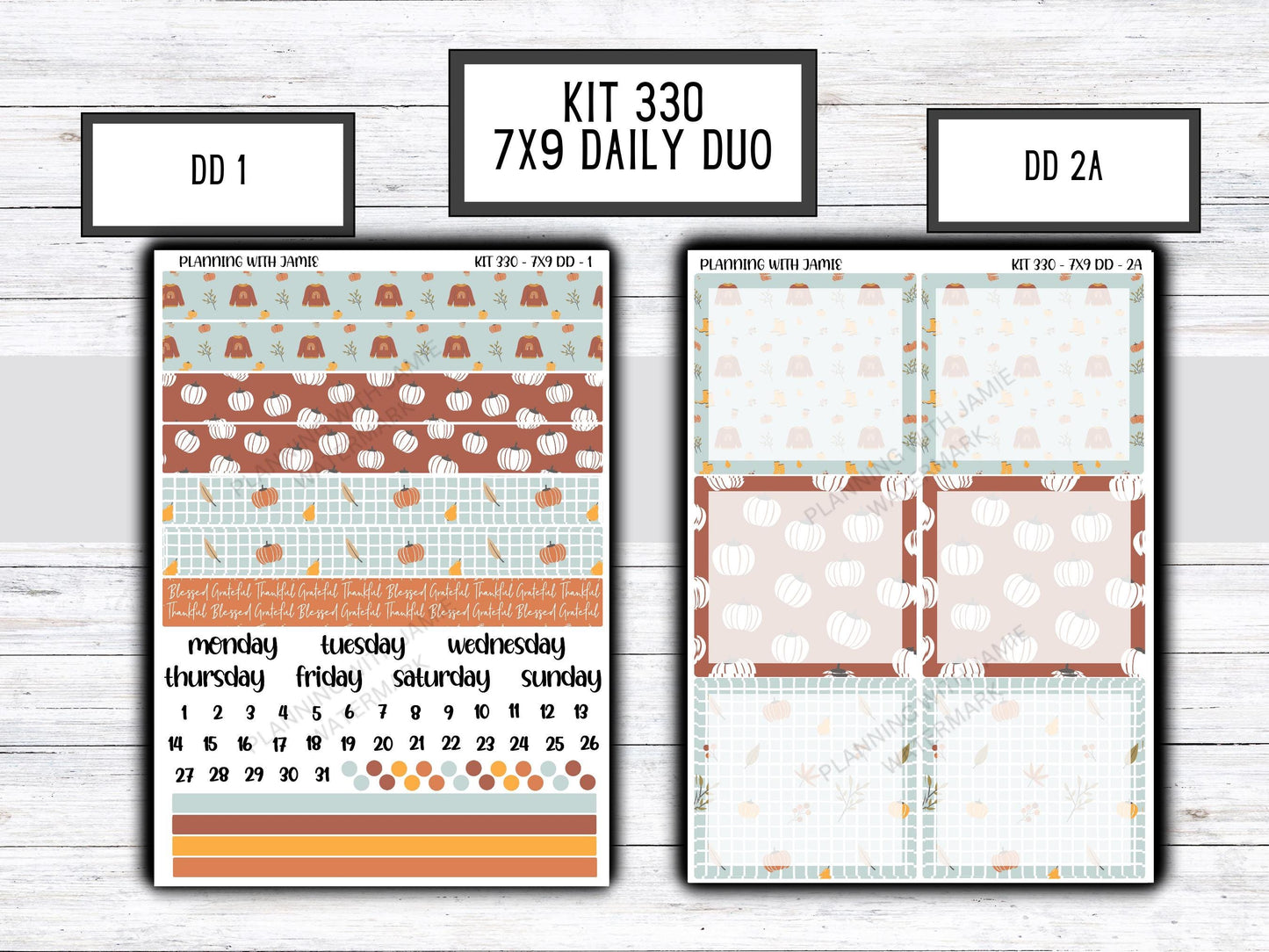 Kit 330 Erin Condren Daily Duo || Weekly Sticker Kit || Daily Duo Stickers || FALL STICKERS