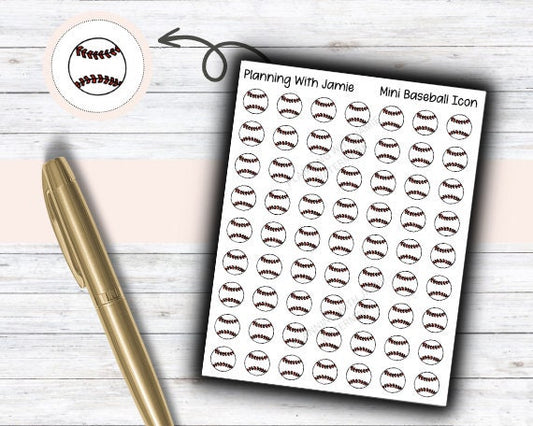 Baseball Sticker, Baseball, Baseball Ball, Baseball Icon, Baseball Stickers for Planner, Sport Stickers