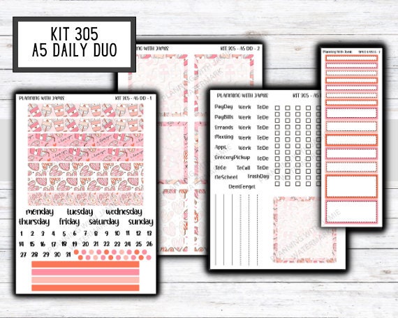 Kit 305 Erin Condren Daily Duo || Weekly Sticker Kit || Daily Duo Stickers || VALENTINES STICKERS