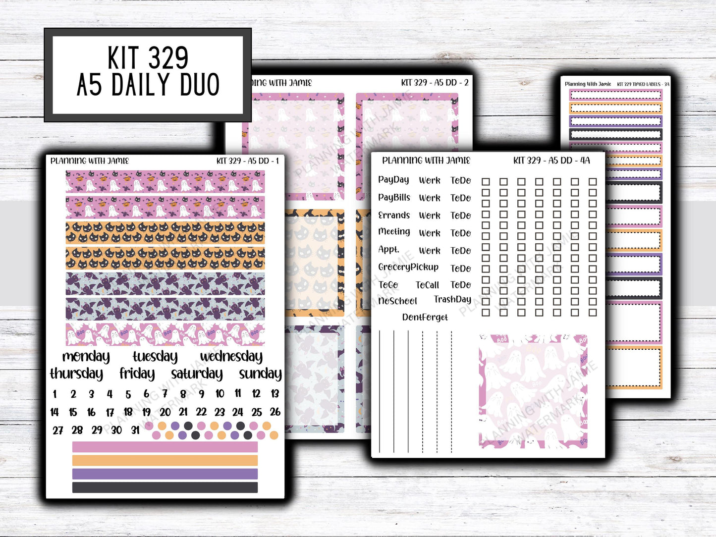 Kit 329 Erin Condren Daily Duo || Weekly Sticker Kit || Daily Duo Stickers || FALL STICKERS