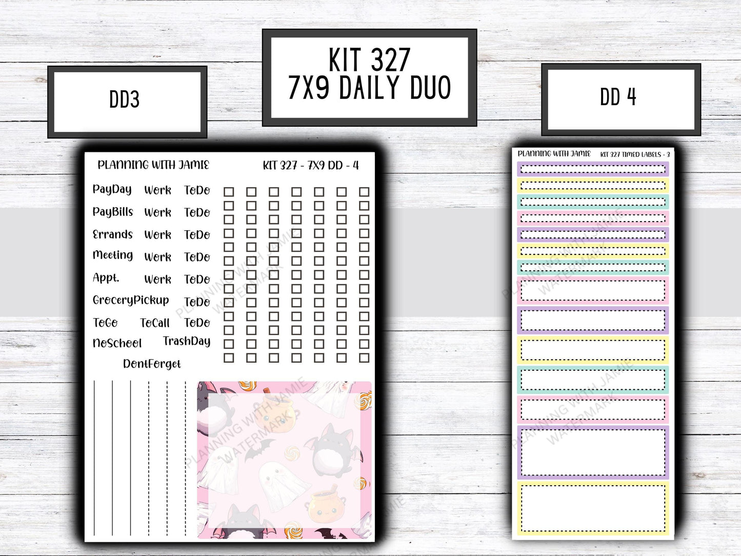 Kit 327 Erin Condren Daily Duo || Weekly Sticker Kit || Daily Duo Stickers || HALLOWEEN STICKERS