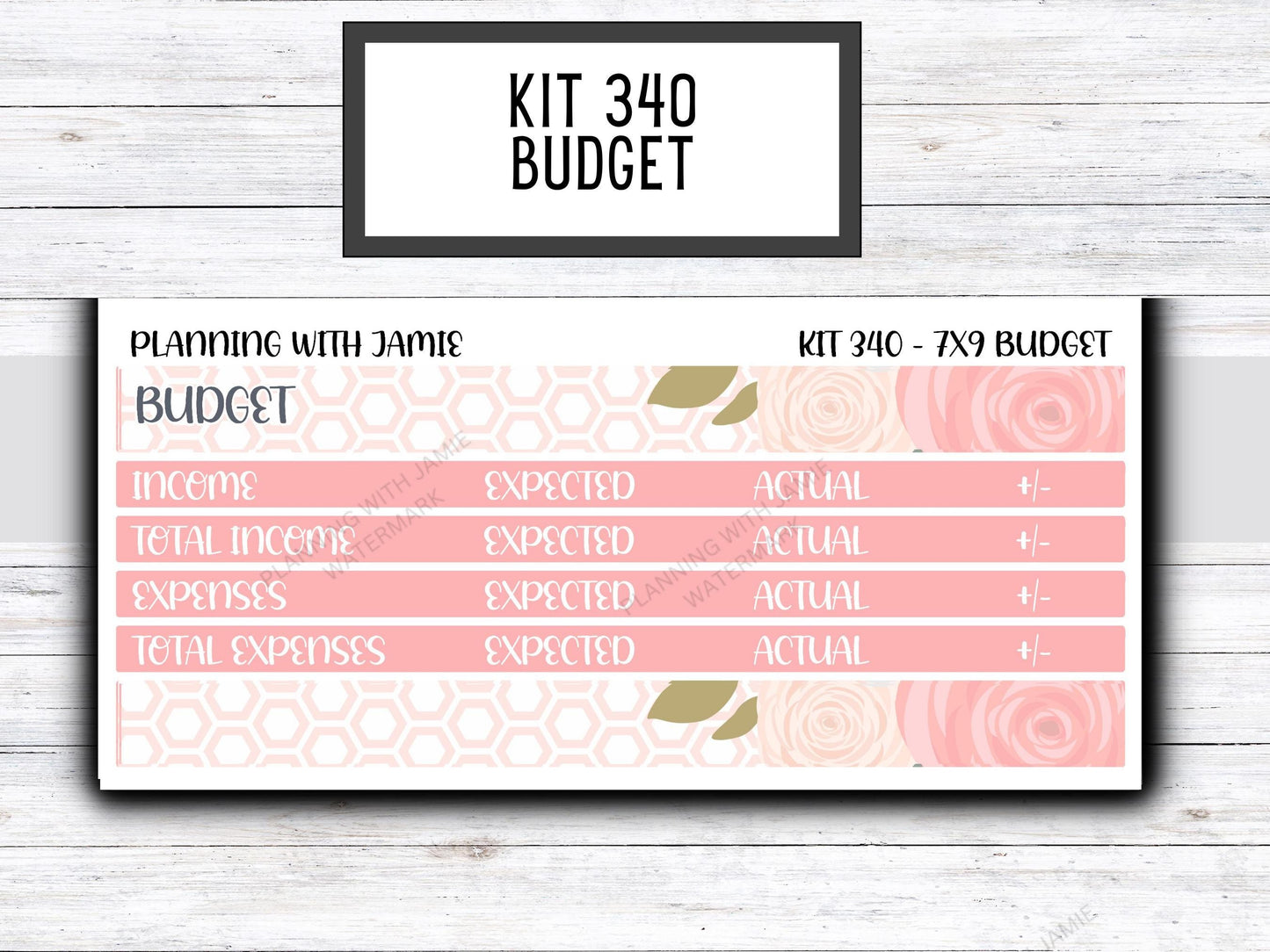 Kit 340 Erin Condren Budget Kit || BUDGET Sticker Kit || Erin Condren Daily Duo Stickers | PRETTY Stickers | FLOWER Stickers
